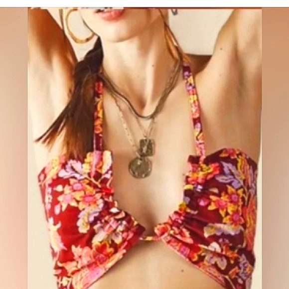 FREE PEOPLE Summer Of Love Convertible Bandeau Bra Top in Wine/bord. Size S NWT - Picture 3 of 10